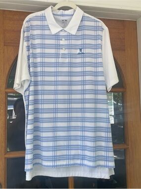 Adidas Men's Climacool White Blue Lake Nona Golf Polo Size XL